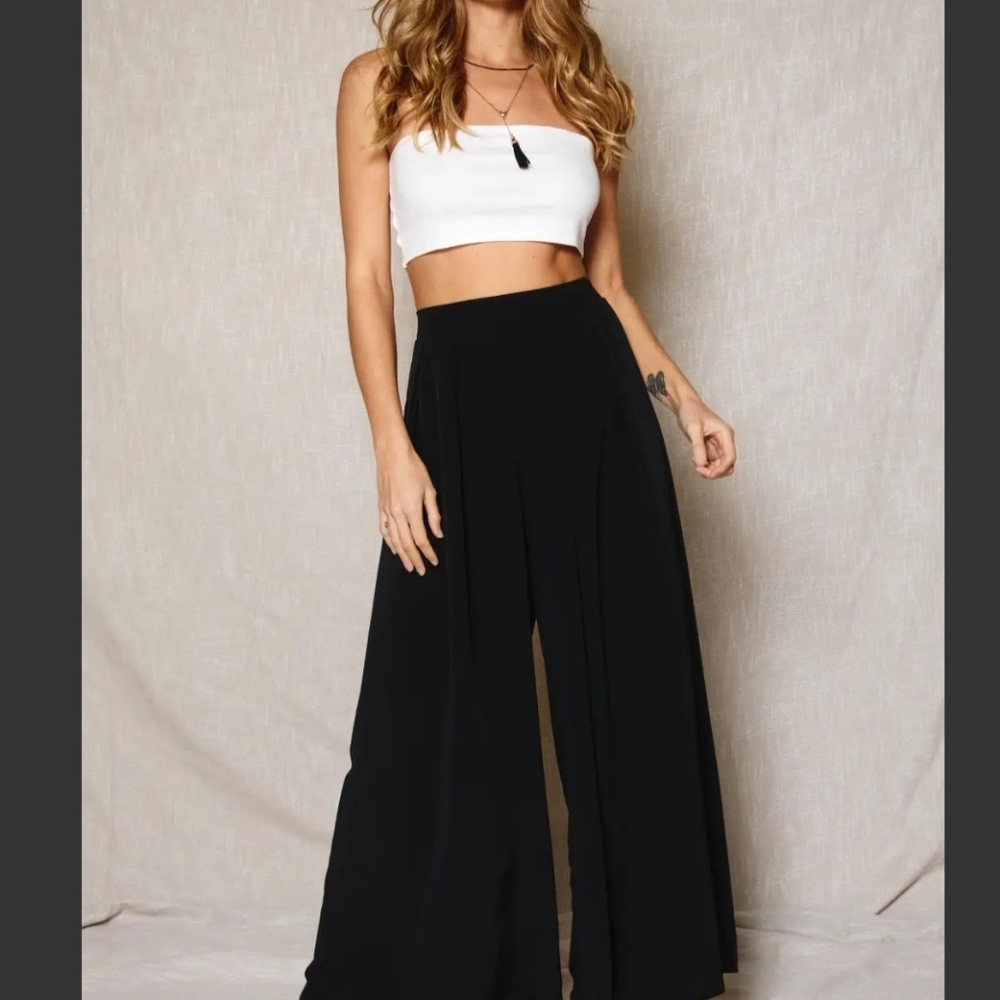 Elegant Black Wide Leg Pants for Women